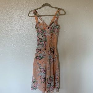 Peach floral vintage dress
